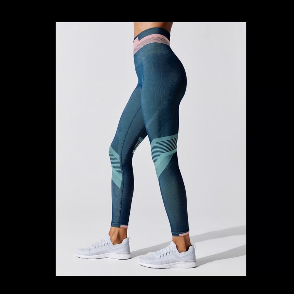 Like New LNDR Blue and Pink Space Leggings Size M/L